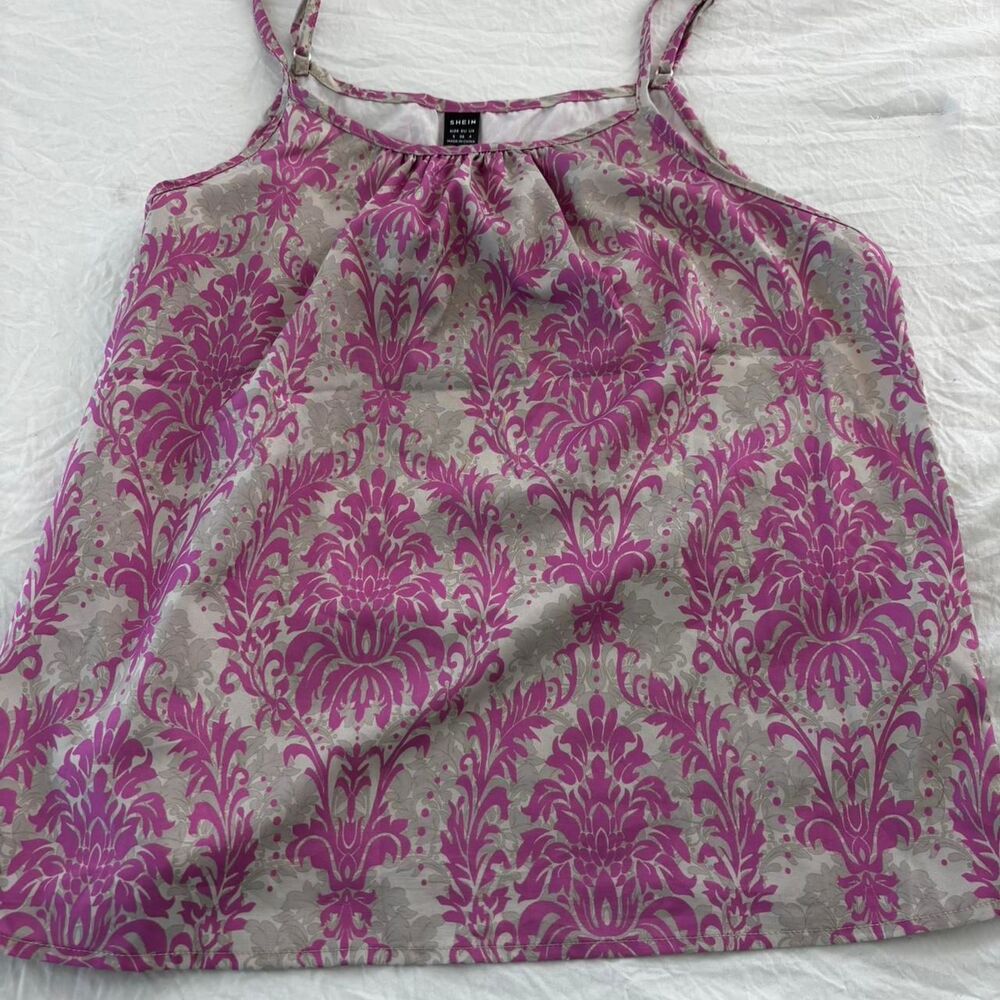 BOUTIQUE Pink Grey Women's Pink Magenta Work Small Casual Purple Tank Top Blouse